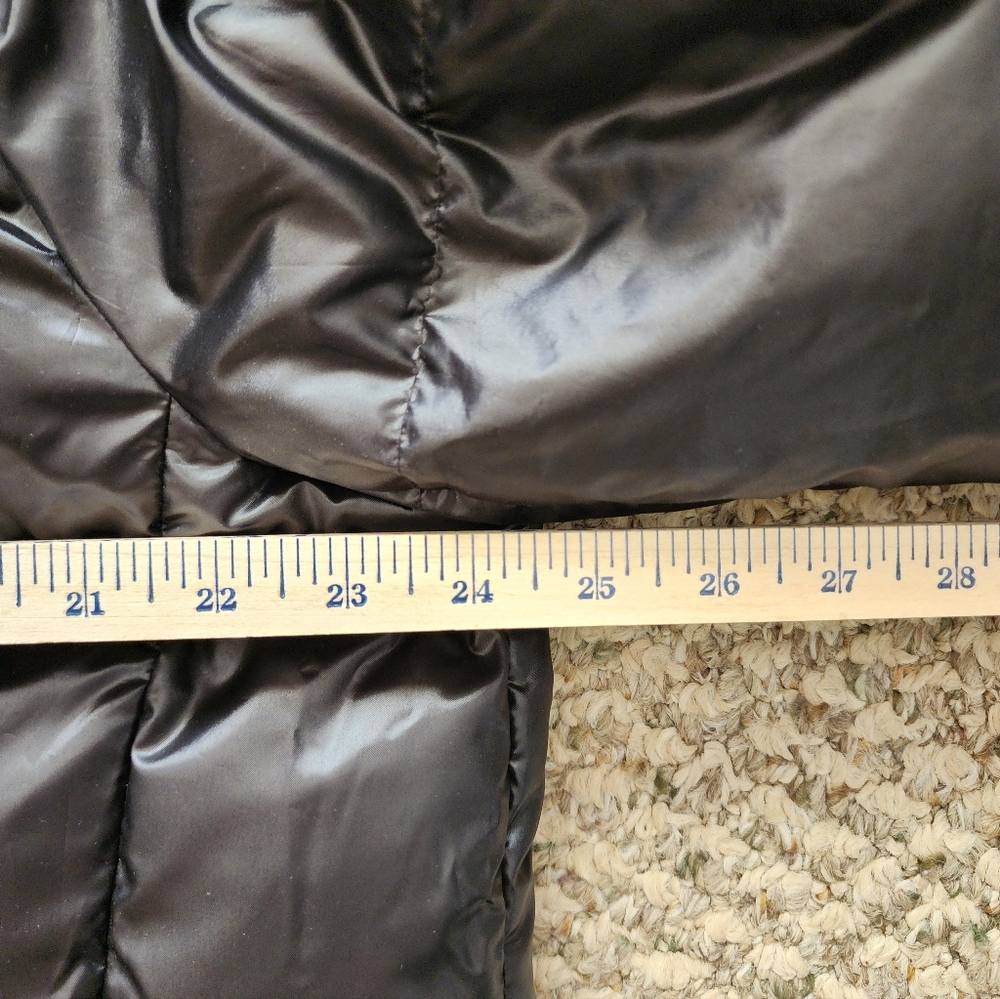 Lands' End Women's XL Black Puffer Down Button Front Jacket‎ Winter Cozy - Picture 10 of 10